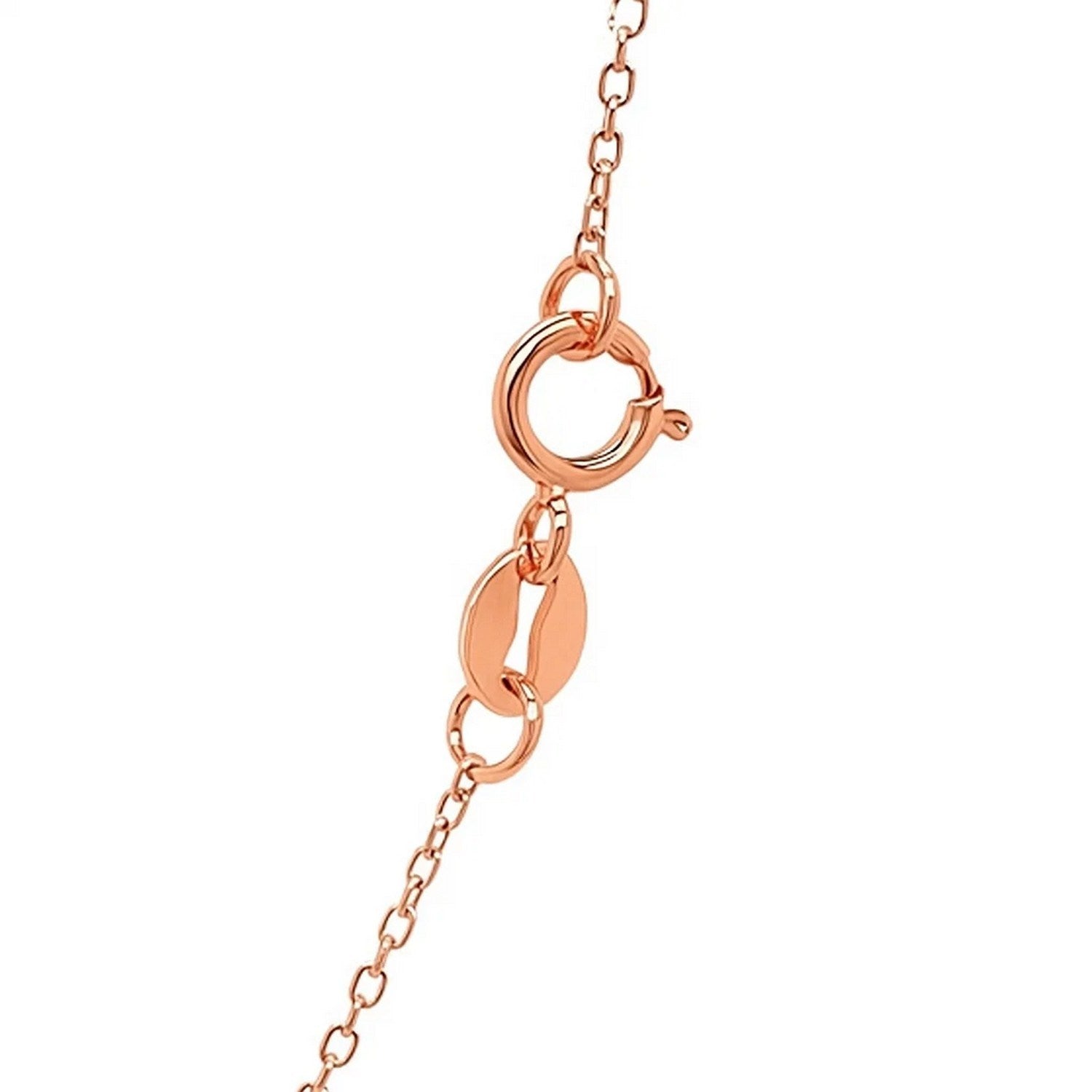 14k Rose Gold Diamond Cut Cable Link Chain 1.1mm Spring Ring