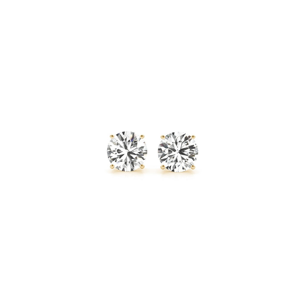 Gold Lab Grown Round Diamond Stud Earrings 1ct