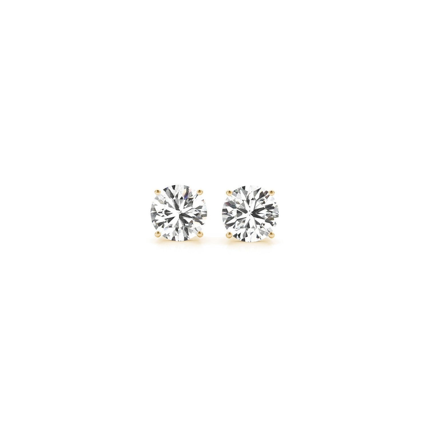 Gold Lab Grown Round Diamond Stud Earrings 1ct