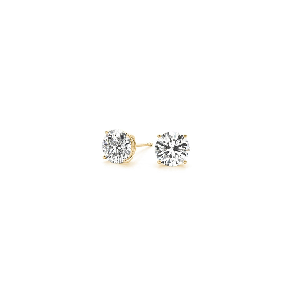 Gold Lab Grown Round Diamond Stud Earrings 1ct