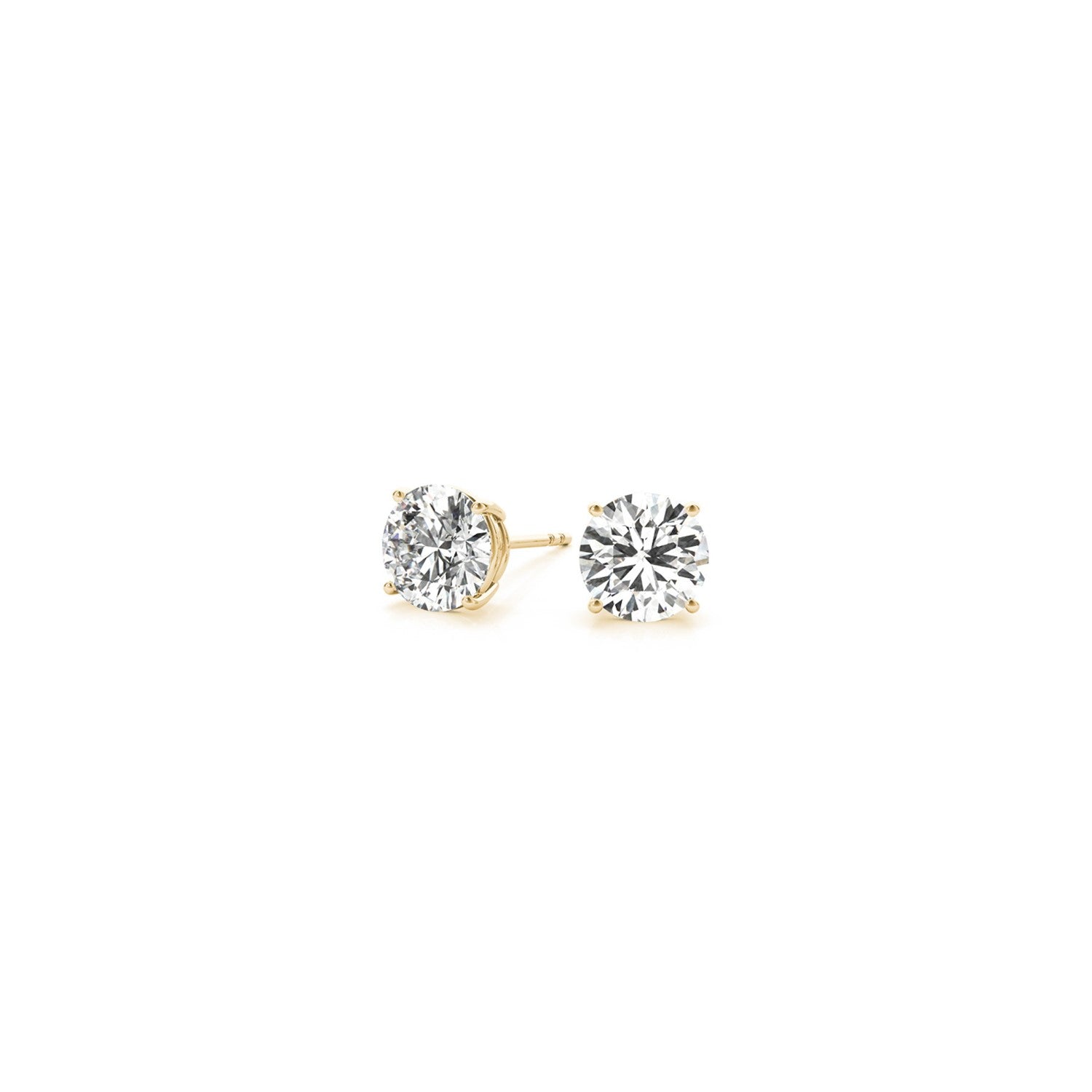 Gold Lab Grown Round Diamond Stud Earrings 1ct