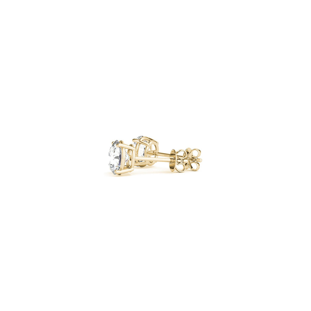Gold Lab Grown Round Diamond Stud Earrings 1ct