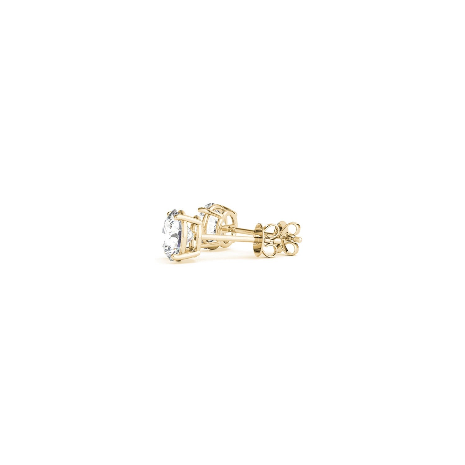 Gold Lab Grown Round Diamond Stud Earrings 1ct