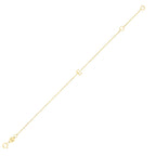14K Yellow Gold Mini Initial E Bracelet