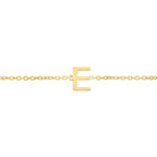 14K Yellow Gold Mini Initial E Bracelet