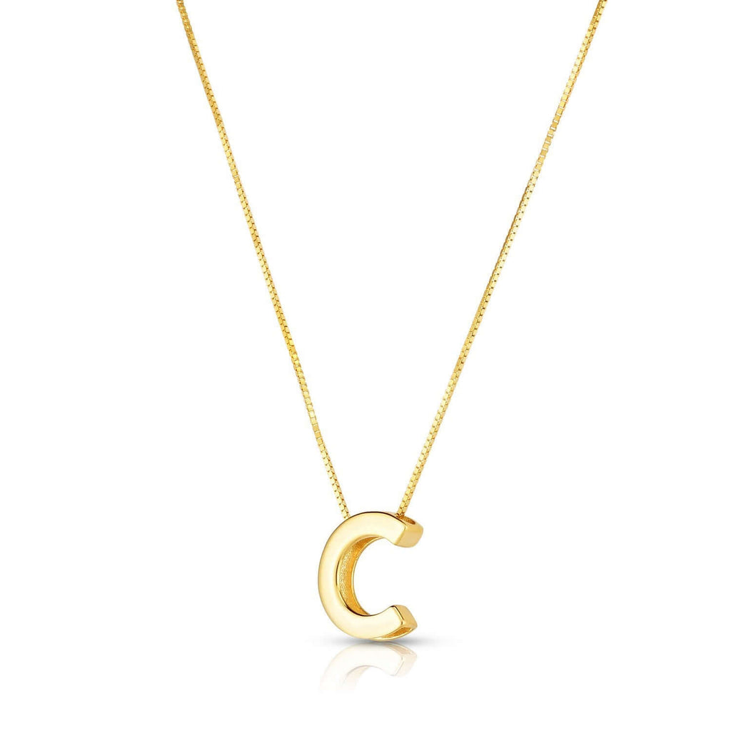 Gold Yours Truly Initial C Necklace