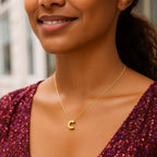 Gold Yours Truly Initial C Necklace