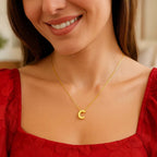 Gold Yours Truly Initial C Necklace
