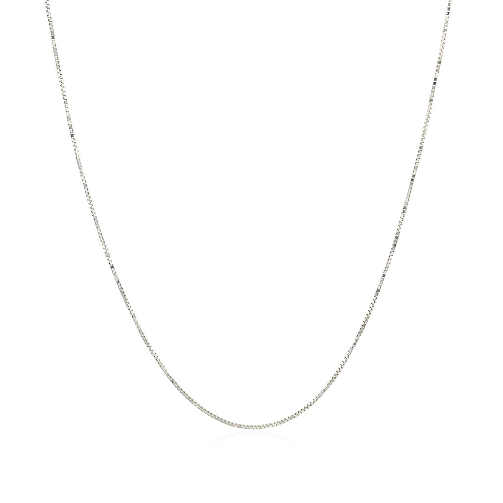 White Gold Classic Box Chain 0.45mm Spring Ring