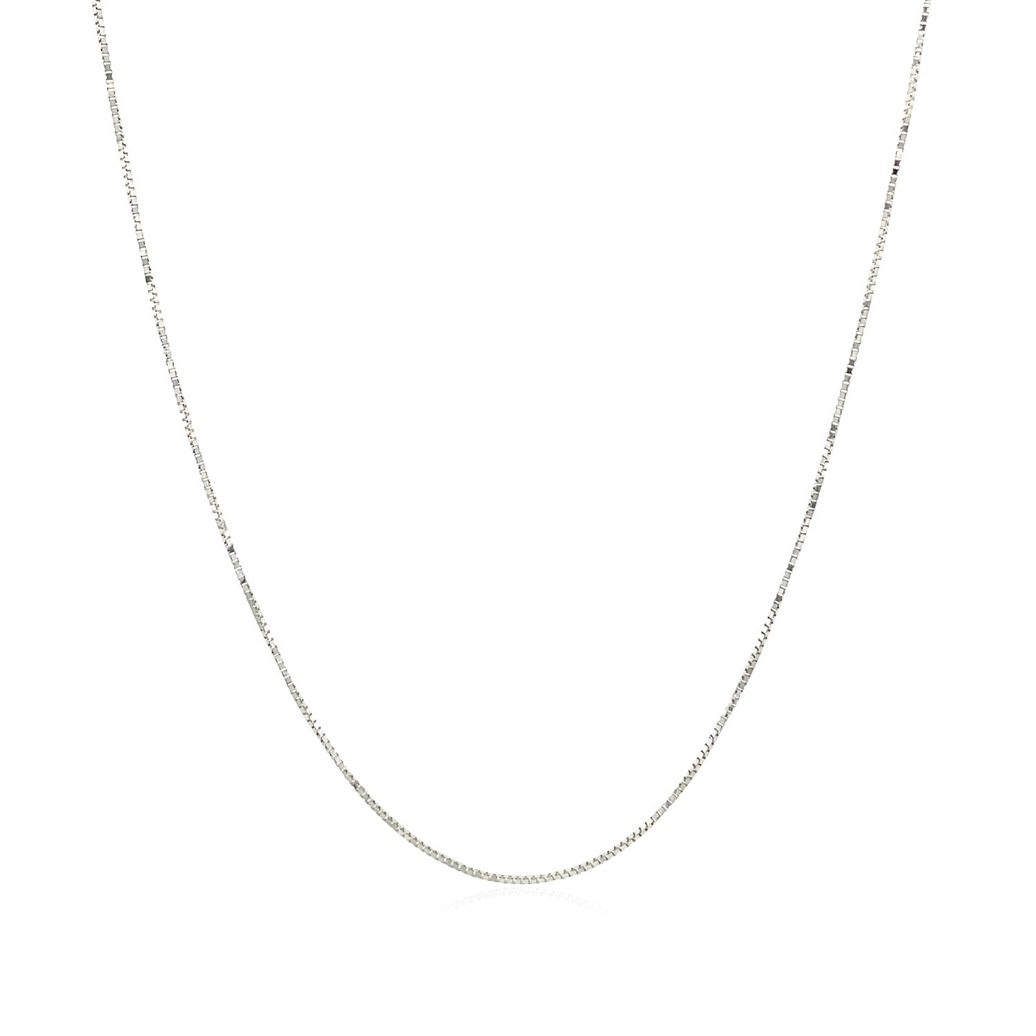 White Gold Classic Box Chain 0.45mm Spring Ring