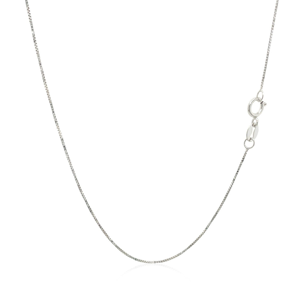 White Gold Classic Box Chain 0.45mm Spring Ring