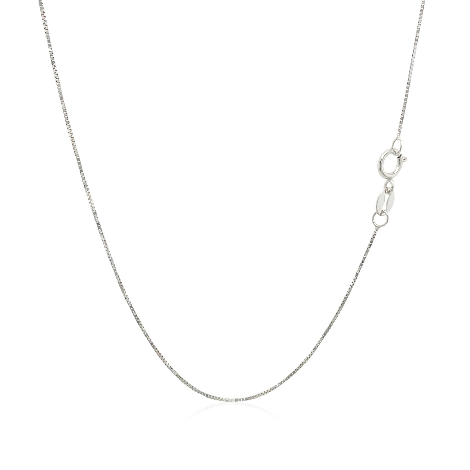 White Gold Classic Box Chain 0.45mm Spring Ring