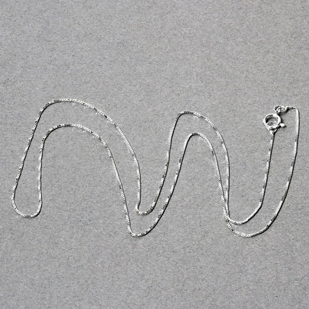 White Gold Classic Box Chain 0.45mm Spring Ring