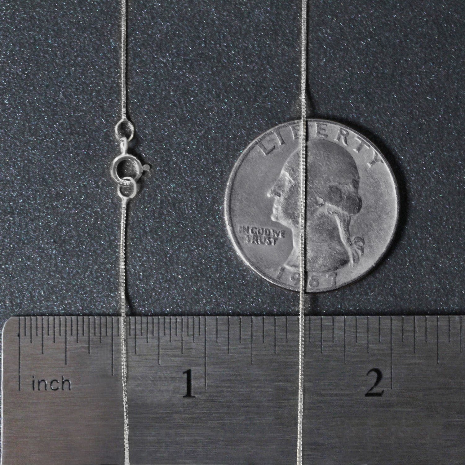 White Gold Classic Box Chain 0.45mm Spring Ring