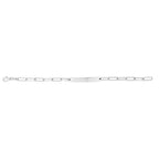 925 Silver Rhodium Plated Engravable Bar Paperclip Bracelet