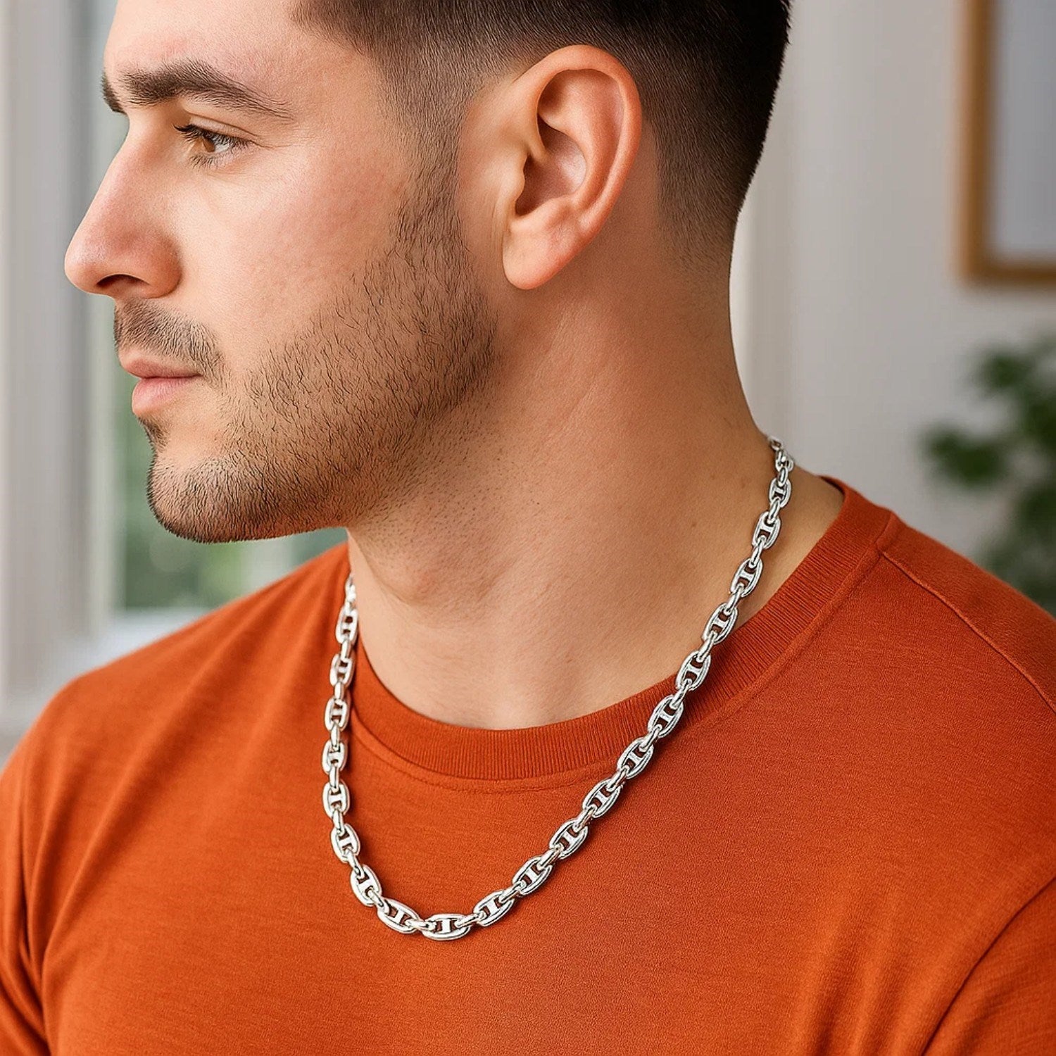 925 Silver Anchor Chain Necklace 5.5mm