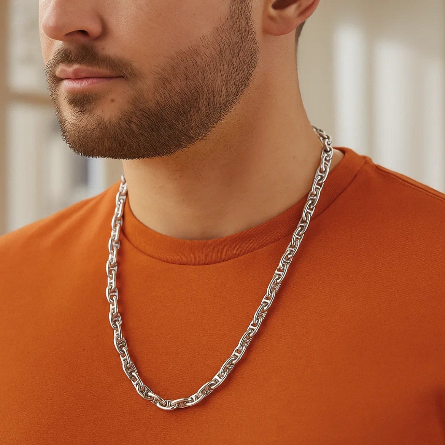 925 Silver Anchor Chain Necklace 5.5mm