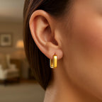 14 Yellow Gold Square Hoop Earrings