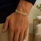 14k Yellow Gold Polished Miami Cuban Chain Bracelet (6.50 mm)