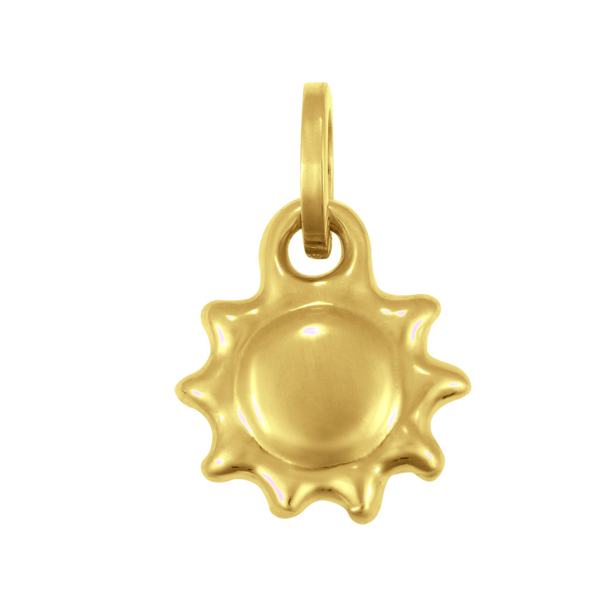 14K Yellow Gold Polished Sun Charm Pendant
