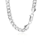 14K White Gold Miami Cuban Semi Solid Chain (7.00 mm)