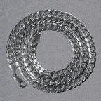 14K White Gold Miami Cuban Semi Solid Chain (7.00 mm)