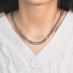 14K White Gold Miami Cuban Semi Solid Chain (7.00 mm)