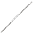 Sterling Silver Rhodium Plated Woven Link ID Bracelet