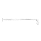 Sterling Silver Rhodium Plated Bead Toggle Heart Bracelet
