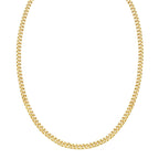 14K Yellow Gold Petite Faceted Cuban Link Chain Necklace (4.50 mm)
