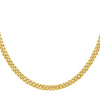 14K Yellow Gold Petite Faceted Cuban Link Chain Necklace (4.50 mm)