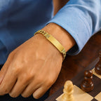 14K Yellow Gold Lite Cuban ID Bracelet (7.20 mm)