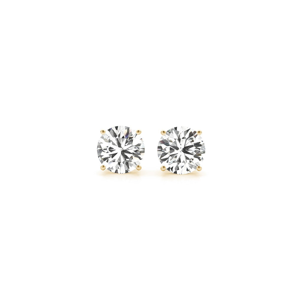Gold Lab Grown Round Diamond Earrings 1.5ct