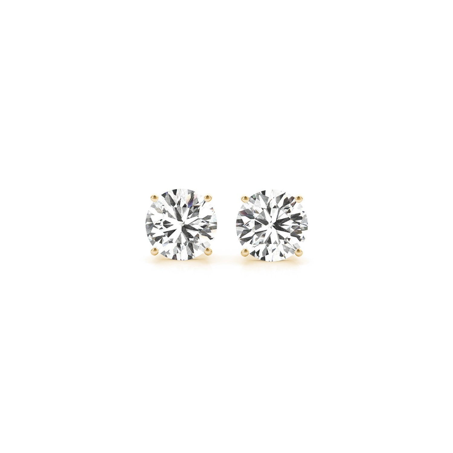 Gold Lab Grown Round Diamond Earrings 1.5ct