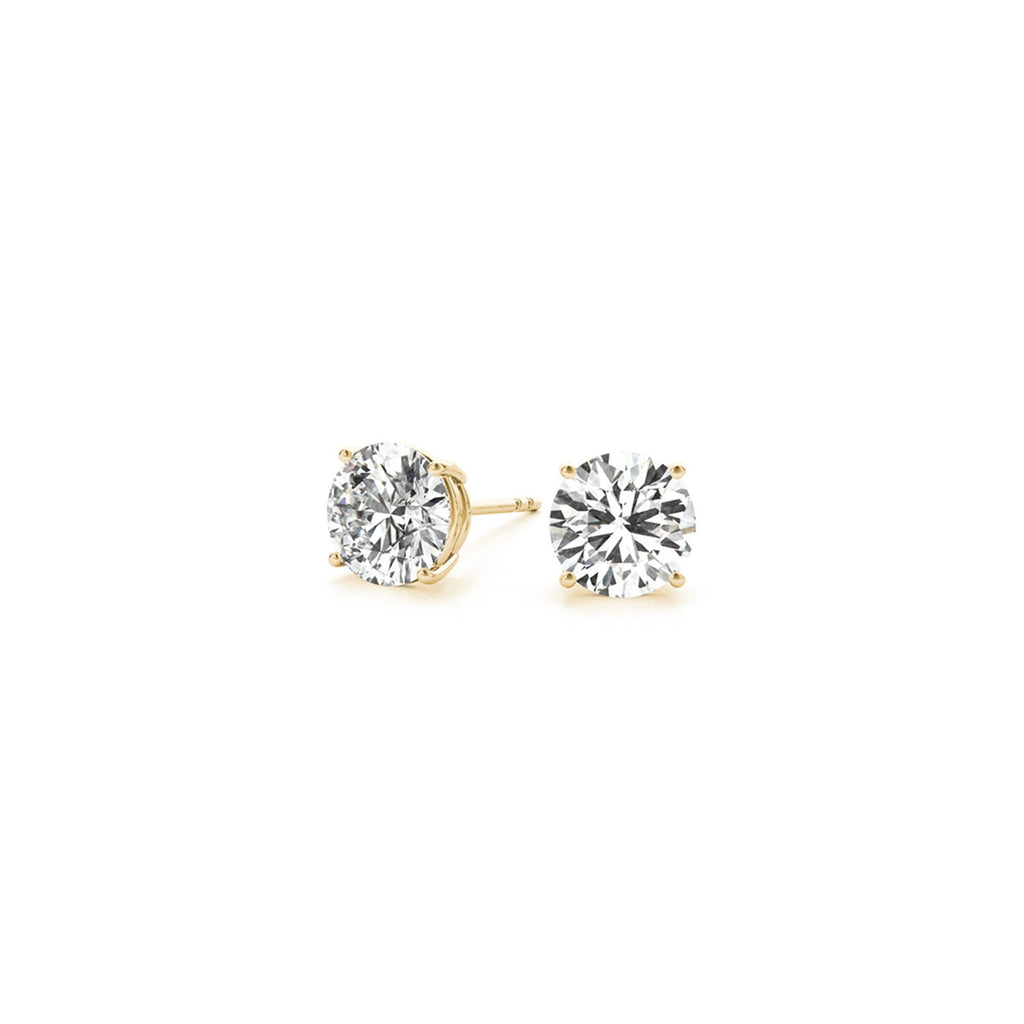 Gold Lab Grown Round Diamond Earrings 1.5ct