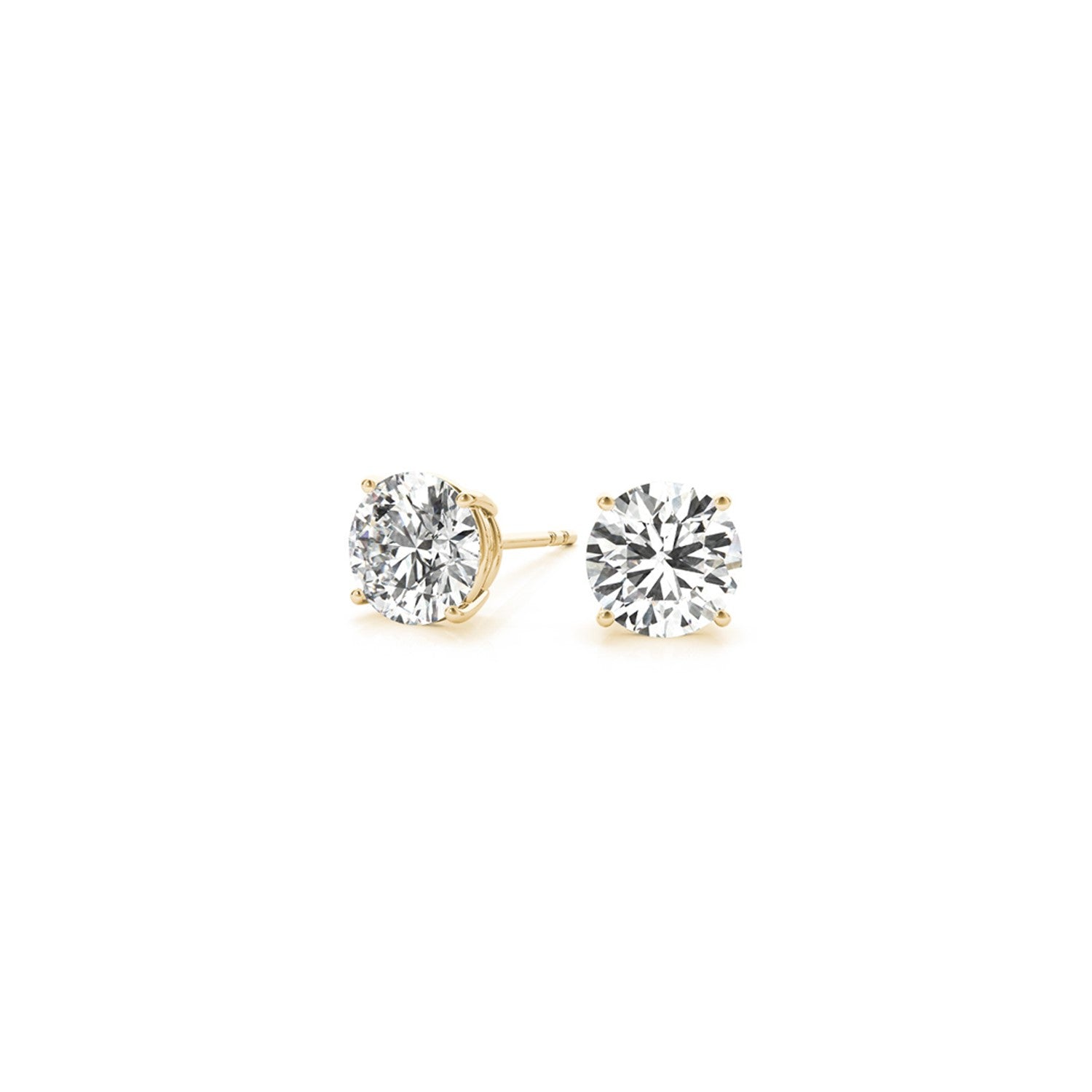 Gold Lab Grown Round Diamond Earrings 1.5ct