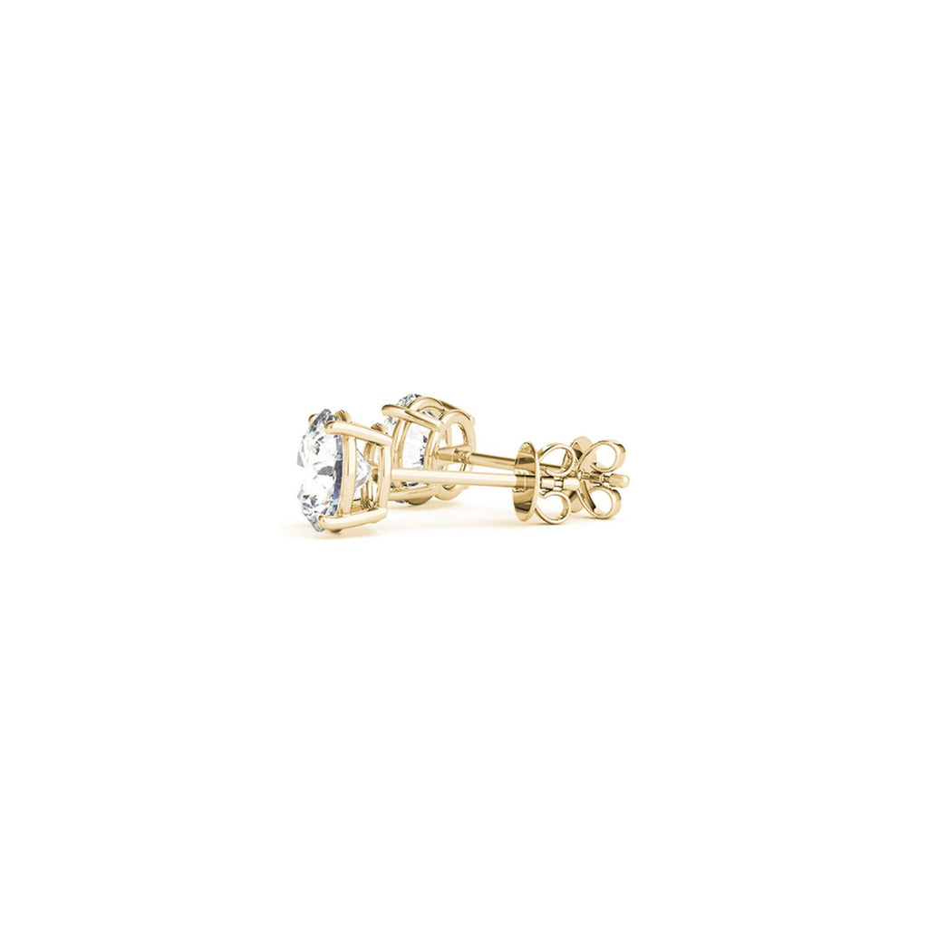 Gold Lab Grown Round Diamond Earrings 1.5ct