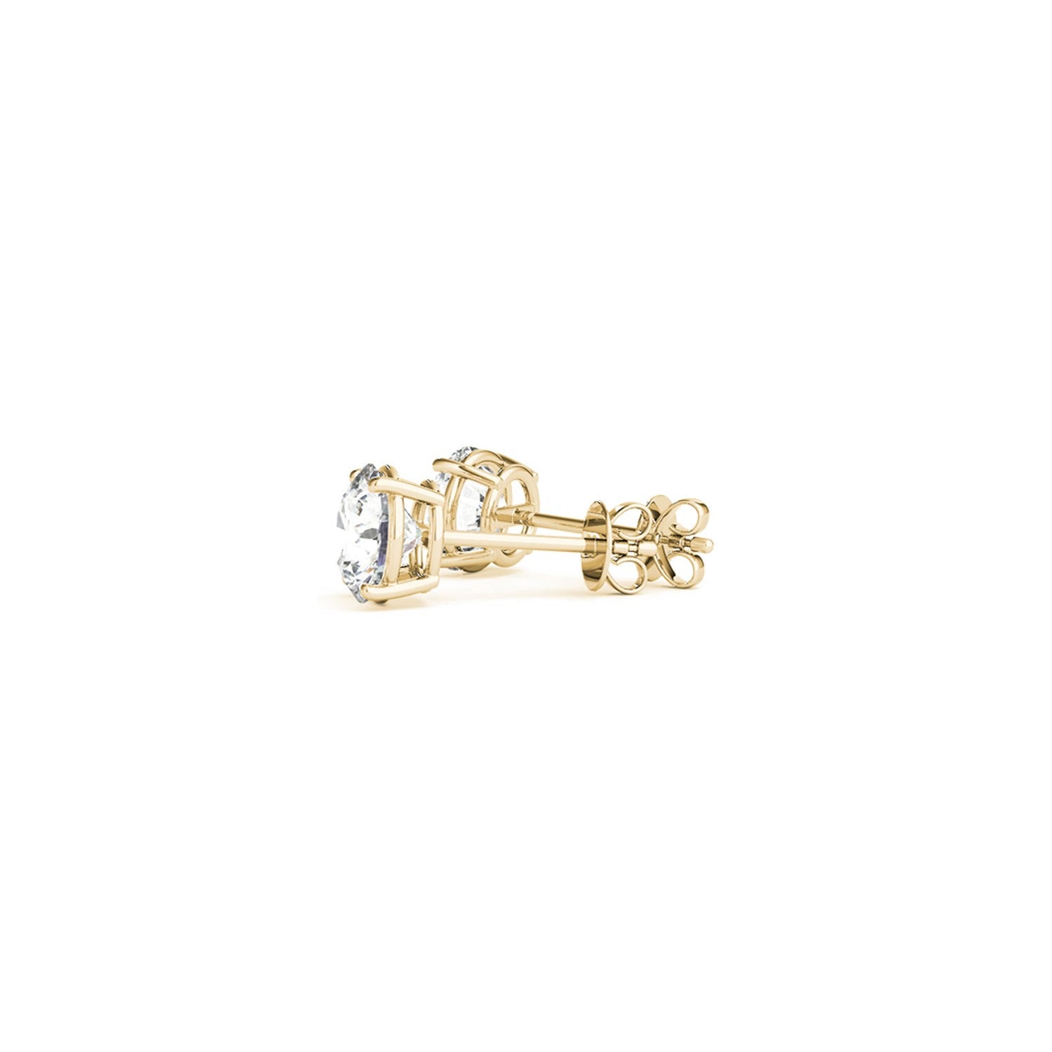 Gold Lab Grown Round Diamond Earrings 1.5ct