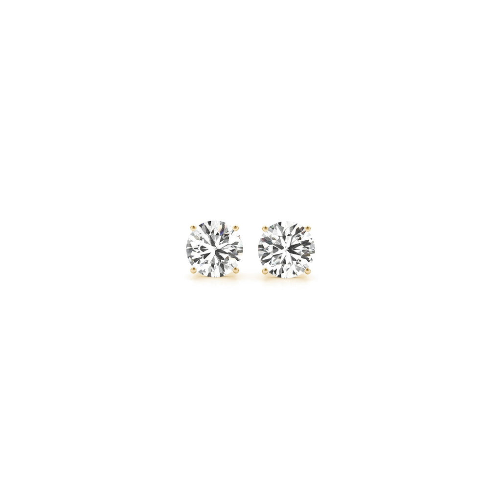 Gold Lab Grown Round Diamond Stud Earrings 0.5ct