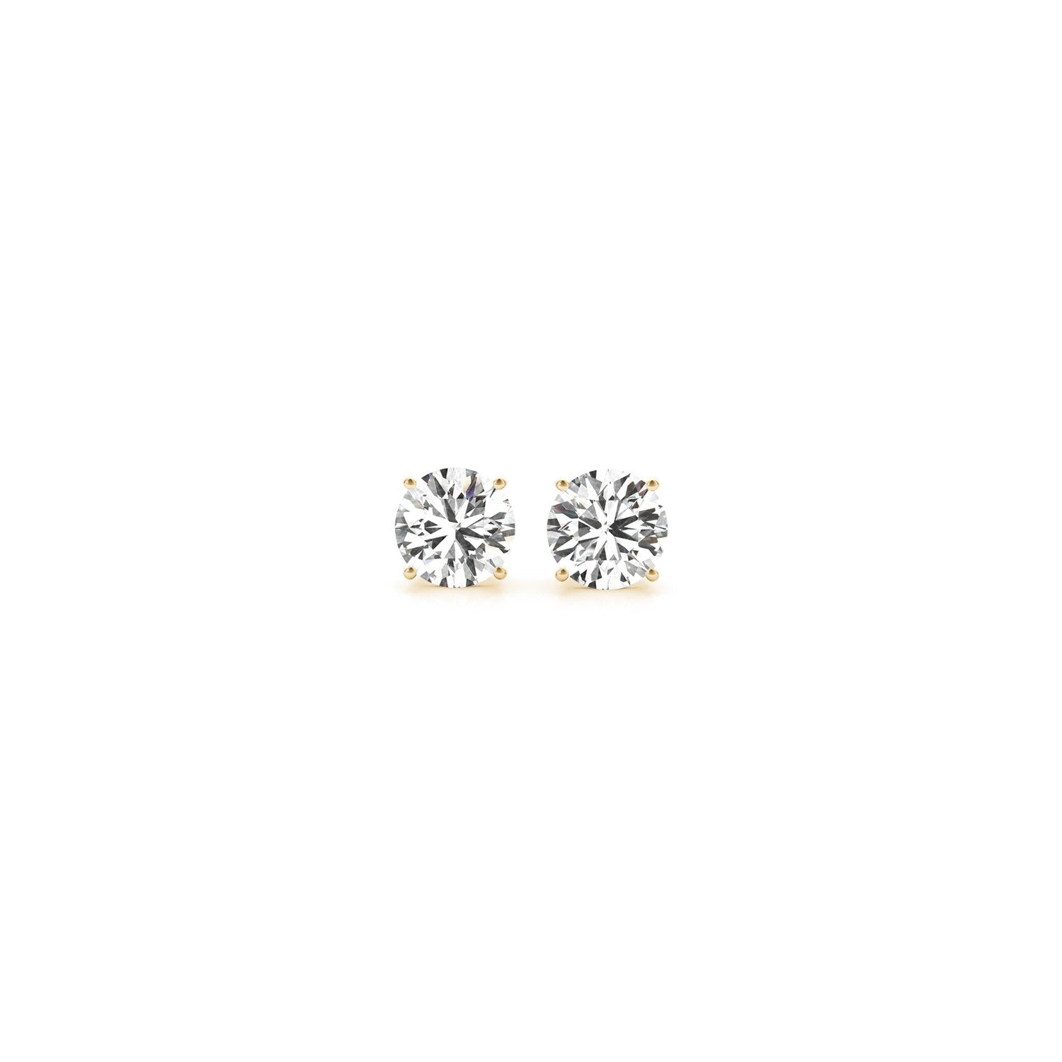 Gold Lab Grown Round Diamond Stud Earrings 0.5ct