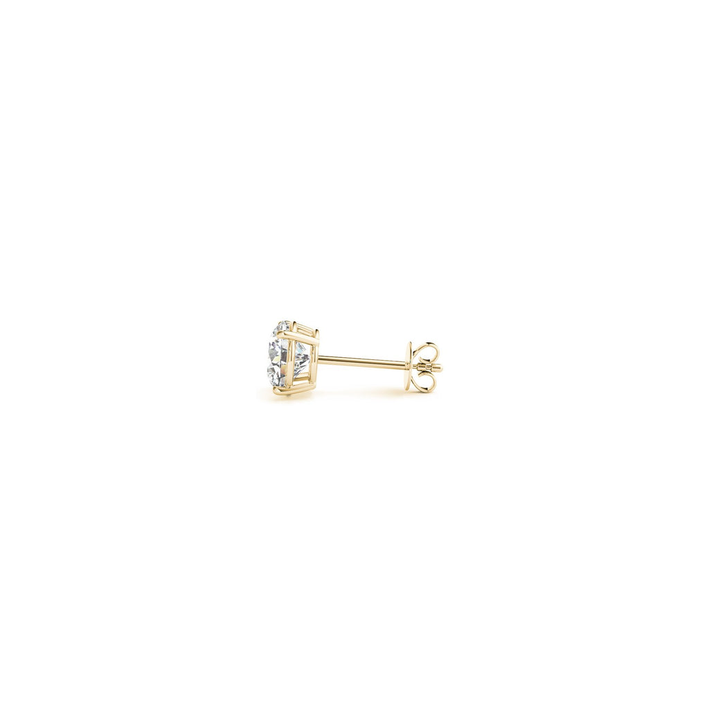 Gold Lab Grown Round Diamond Stud Earrings 0.5ct