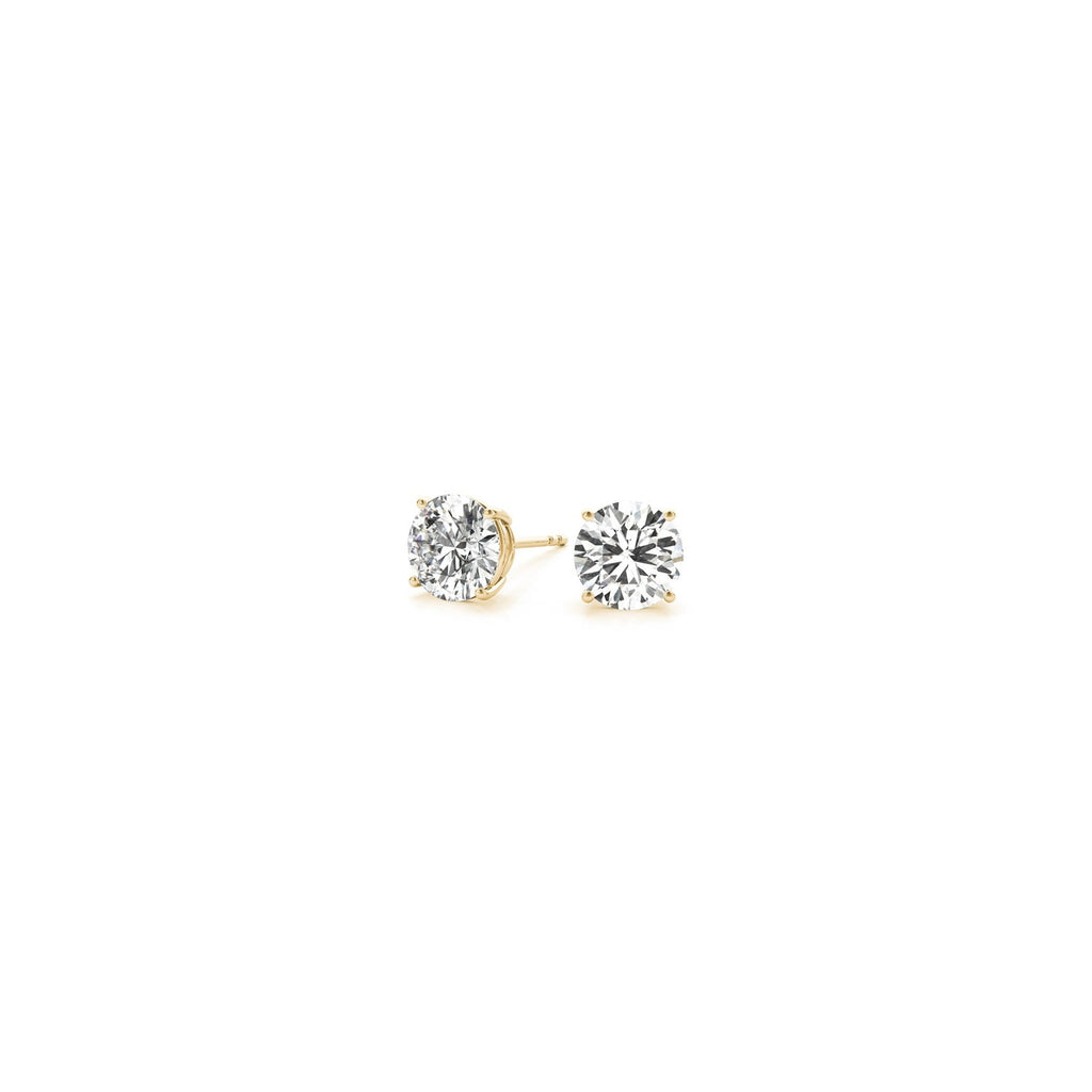 Gold Lab Grown Round Diamond Stud Earrings 0.5ct