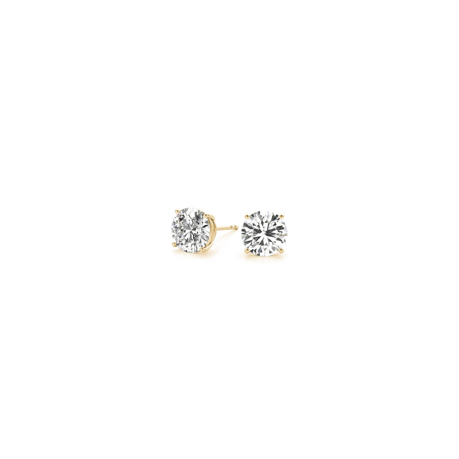 Gold Lab Grown Round Diamond Stud Earrings 0.5ct