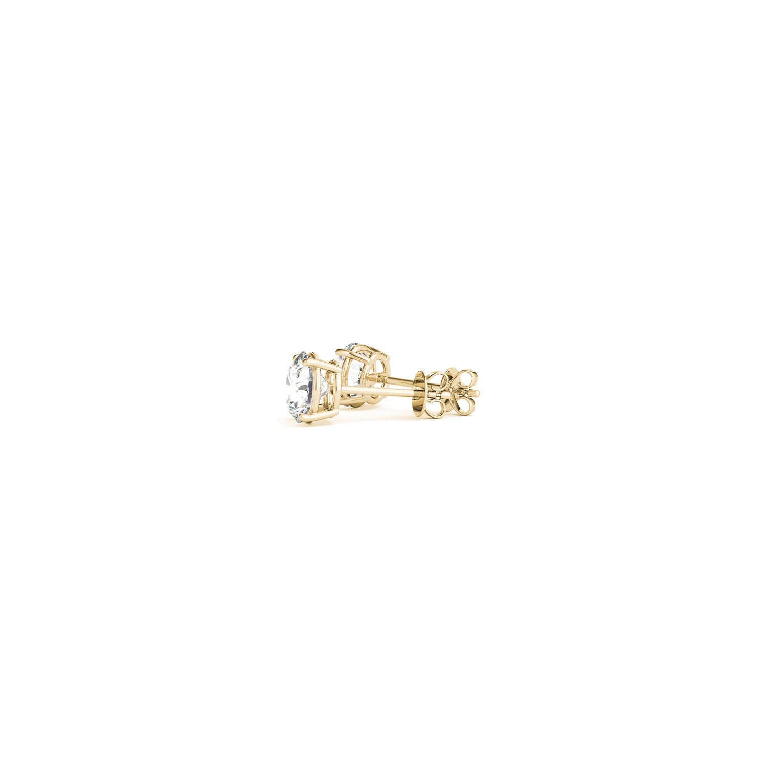 Gold Lab Grown Round Diamond Stud Earrings 0.5ct