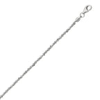 Sterling Silver Rhodium Plated Sparkle Anklet