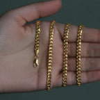 14k Yellow Gold Miami Cuban Semi Solid Chain (4.50 mm)