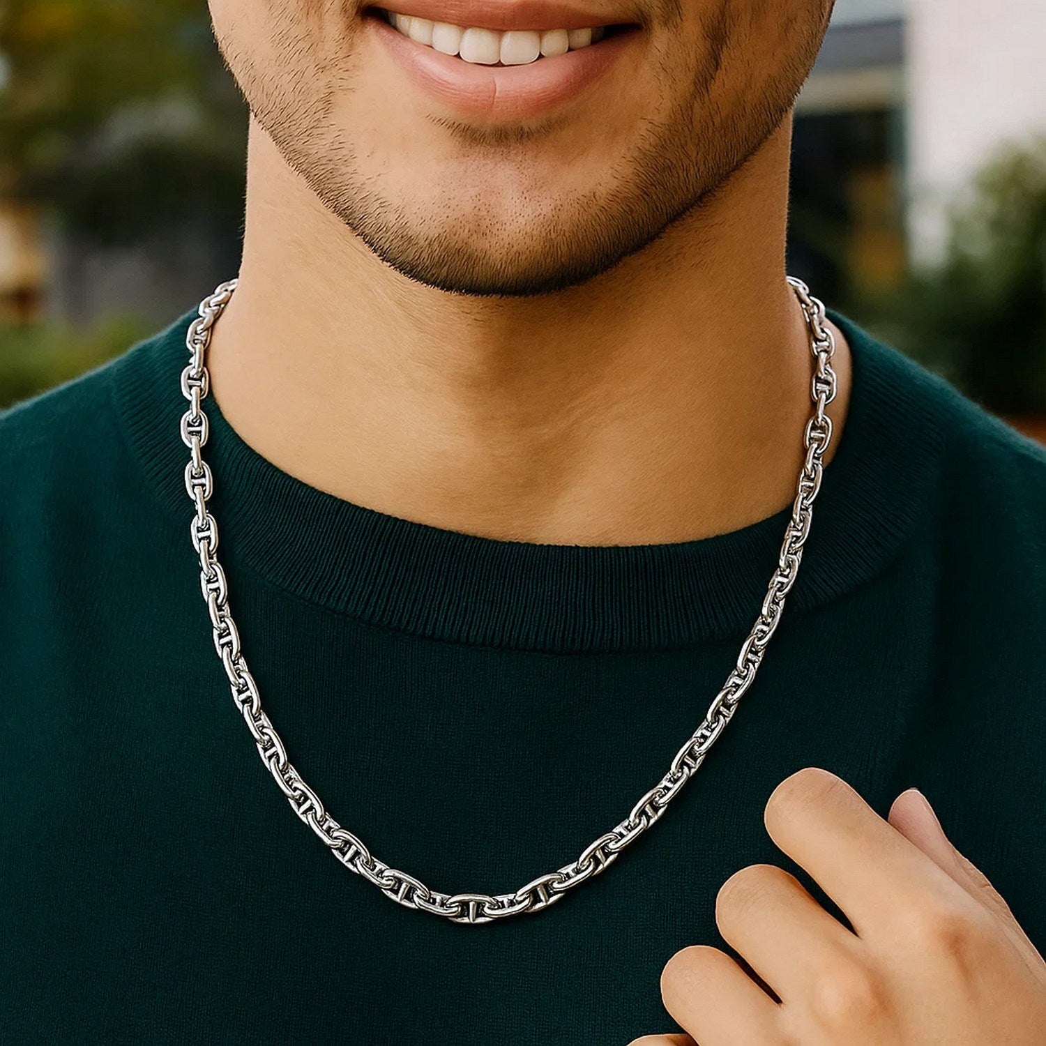 925 Silver Anchor Chain Necklace 4.3mm