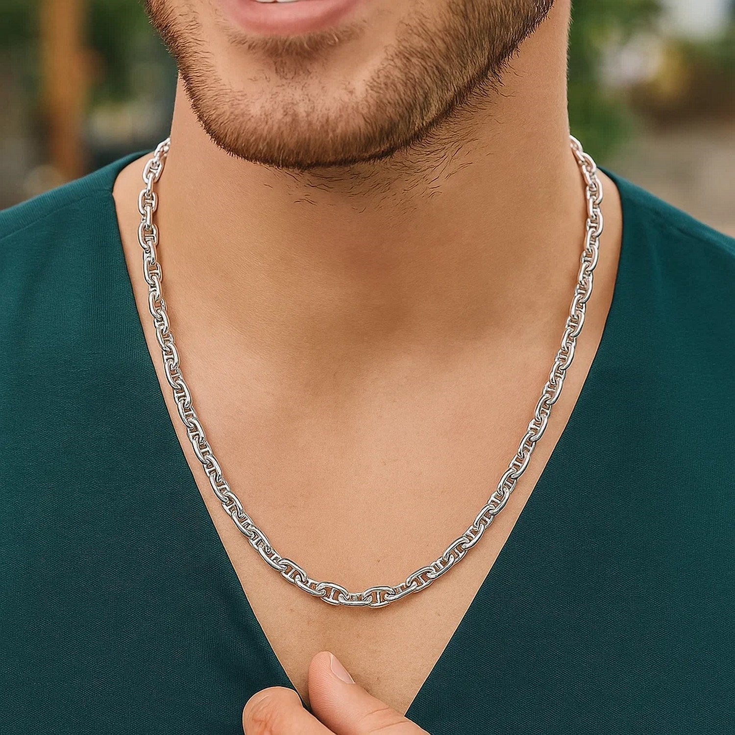 925 Silver Anchor Chain Necklace 4.3mm