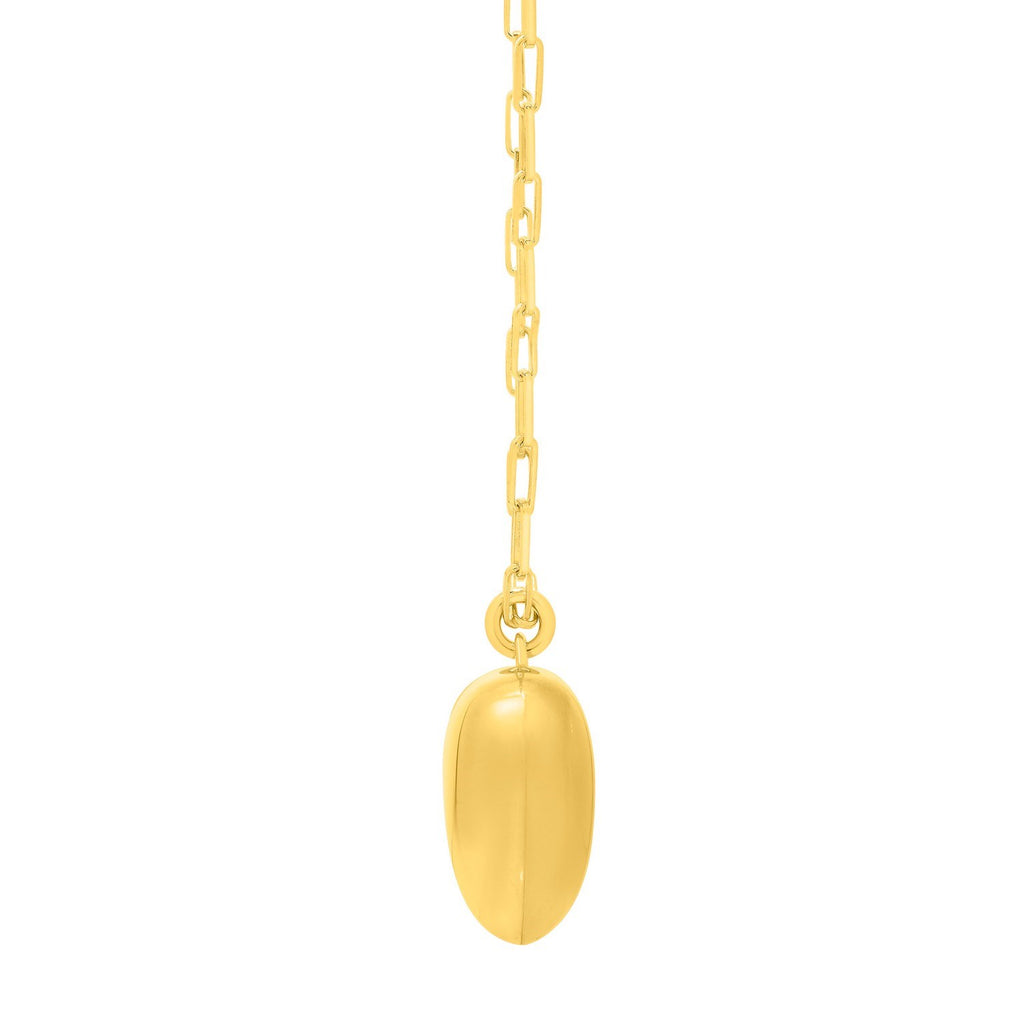 Sterling Silver Gold Plated Puffed Heart Pendant