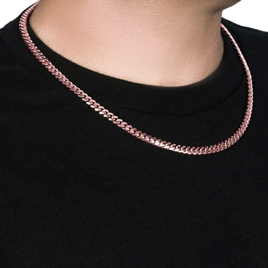 14k Rose Gold Classic Miami Cuban Solid Chain (6.10 mm)